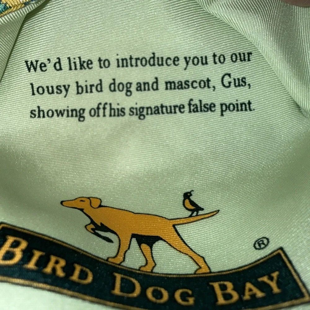 Bird Dog Bay‎ Men's Yellow Silk Tie With Fish Handmade USA Hand Drawn
